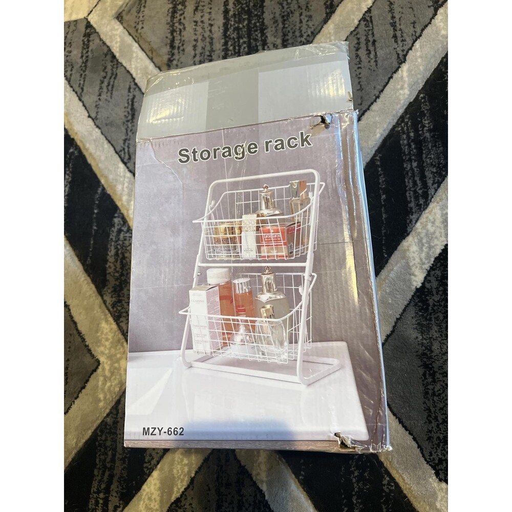 White Two-Tier Storage Rack Organizer